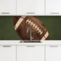 Football - Hout - Sport - Groen keuken achterwand 2 middel -3d