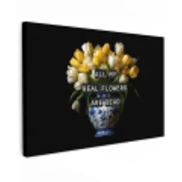 Quotes - Bloem - Tulp - Geel canvas 2cm klein -z3d