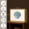 Ribbels - Blauw - Schelp Light Box met batterij (Wandlamp) middel -USP_websiteoverzichtNL