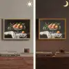 Stilleven - Perziken - Vintage Light Box met batterij (Wandlamp) middel -sfeer3
