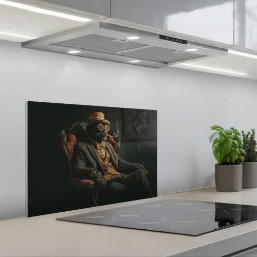 Kat - Pak - Oranje - Sigaar keuken achterwand spatscherm klein -3d_schuin