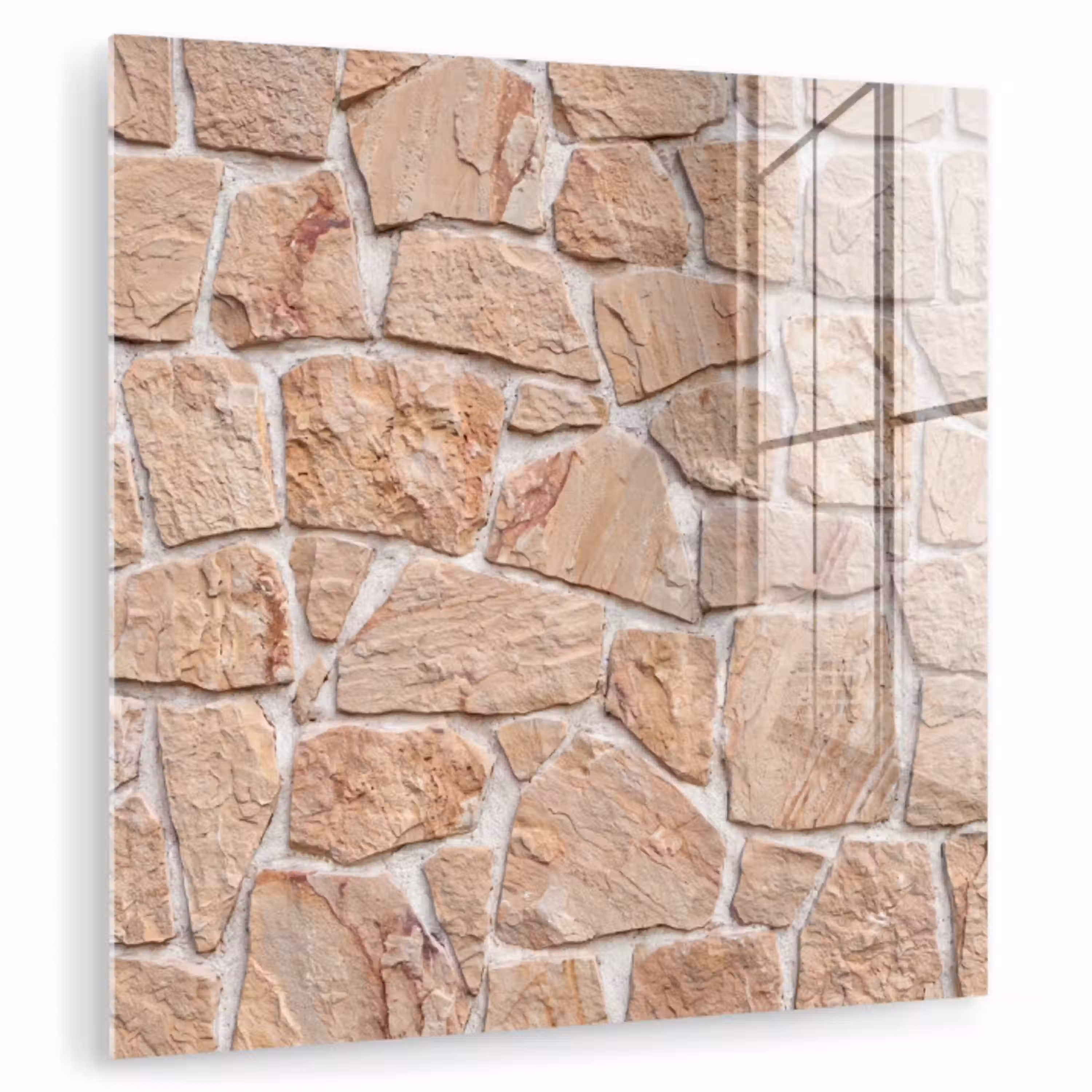 Muur - Steen - Patroon - Rustiek - Beige plexiglas 5mm klein -zzzproduct_nieuw