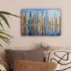 Skyline - Wolkenkrabbers - Water - Blauw canvas 2cm klein -sfeer1