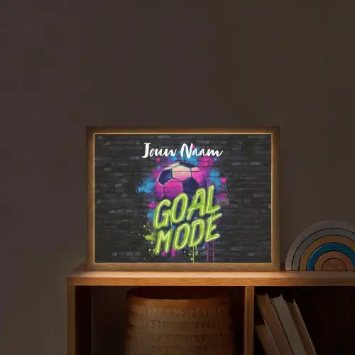 Neon - Graffiti - Voetbal - Kleurrijk Light Box met batterij (Wandlamp kind) middel -sfeer1_kind