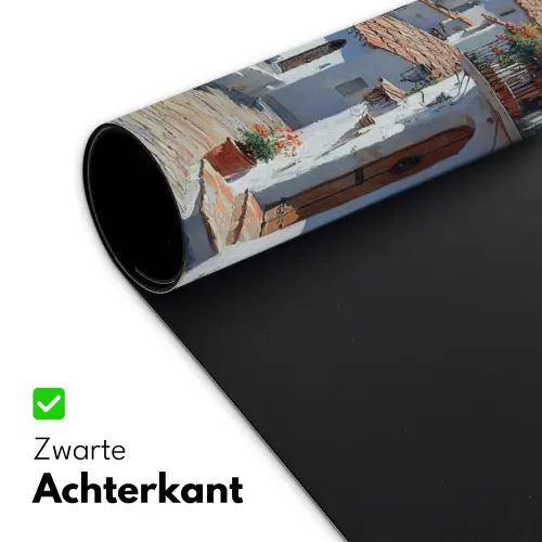 Huizen - Zee - Bomen - Bloemen Muismat XXL klein -sfeer2