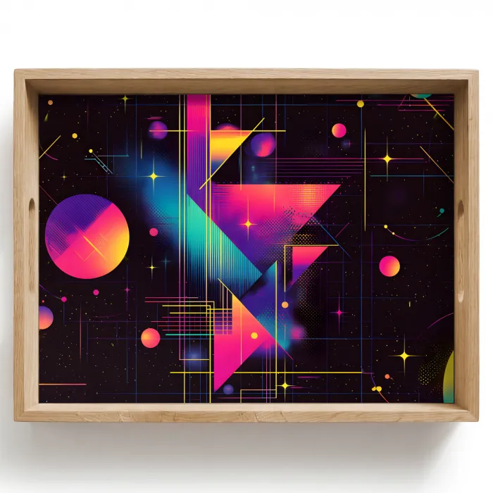 Driehoeken - Cirkels - Abstract - Sterren Dienblad Rechthoek middel -z3d_shopping