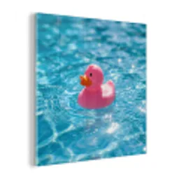 Badeend - Dobberend - Roze plexiglas 5mm klein -z3d