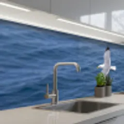 Zeemeeuw - Oceaan - Blauw keuken achterwand 2 middel -3d_schuin