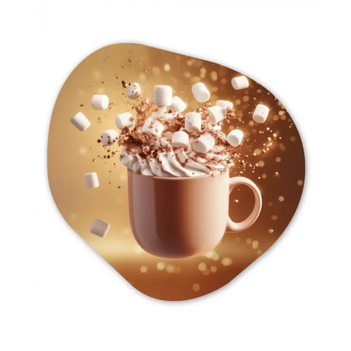 Chocomelk - Drinken - Warm - Bruin Wandcirkel Organisch Plexiglas middel -3d