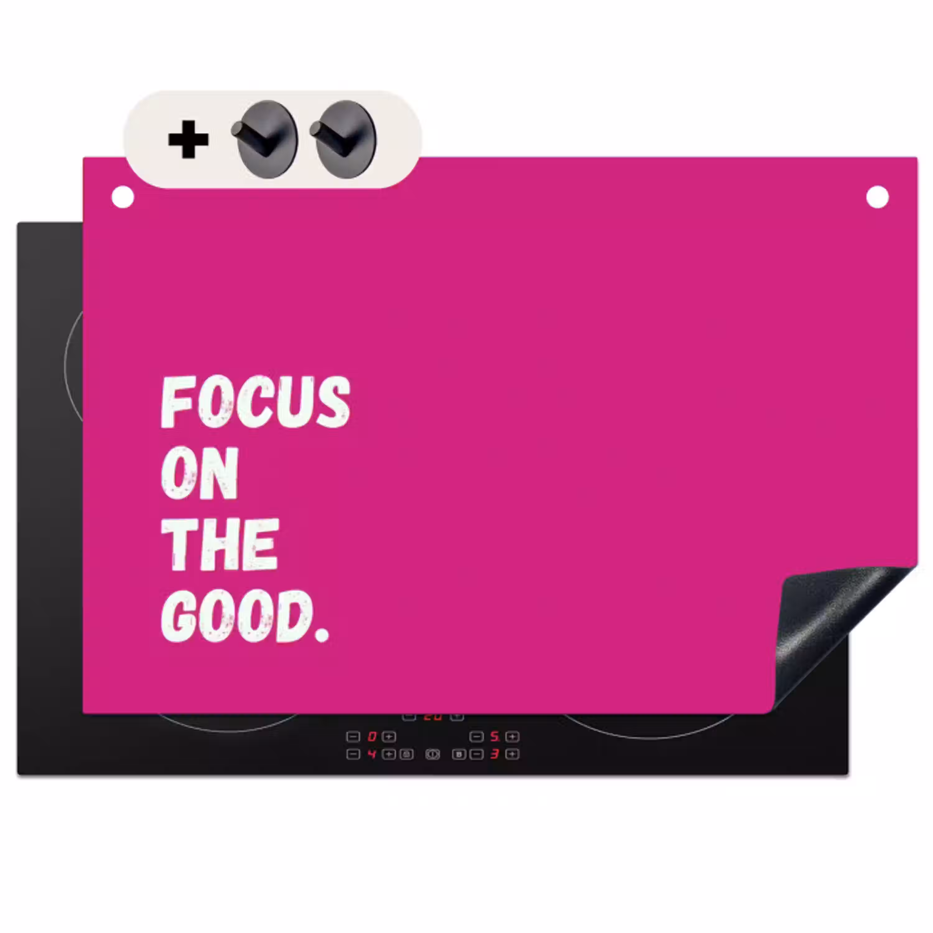 Focus on the good - Roze - Simple Inductie beschemer met haakjes klein -3d