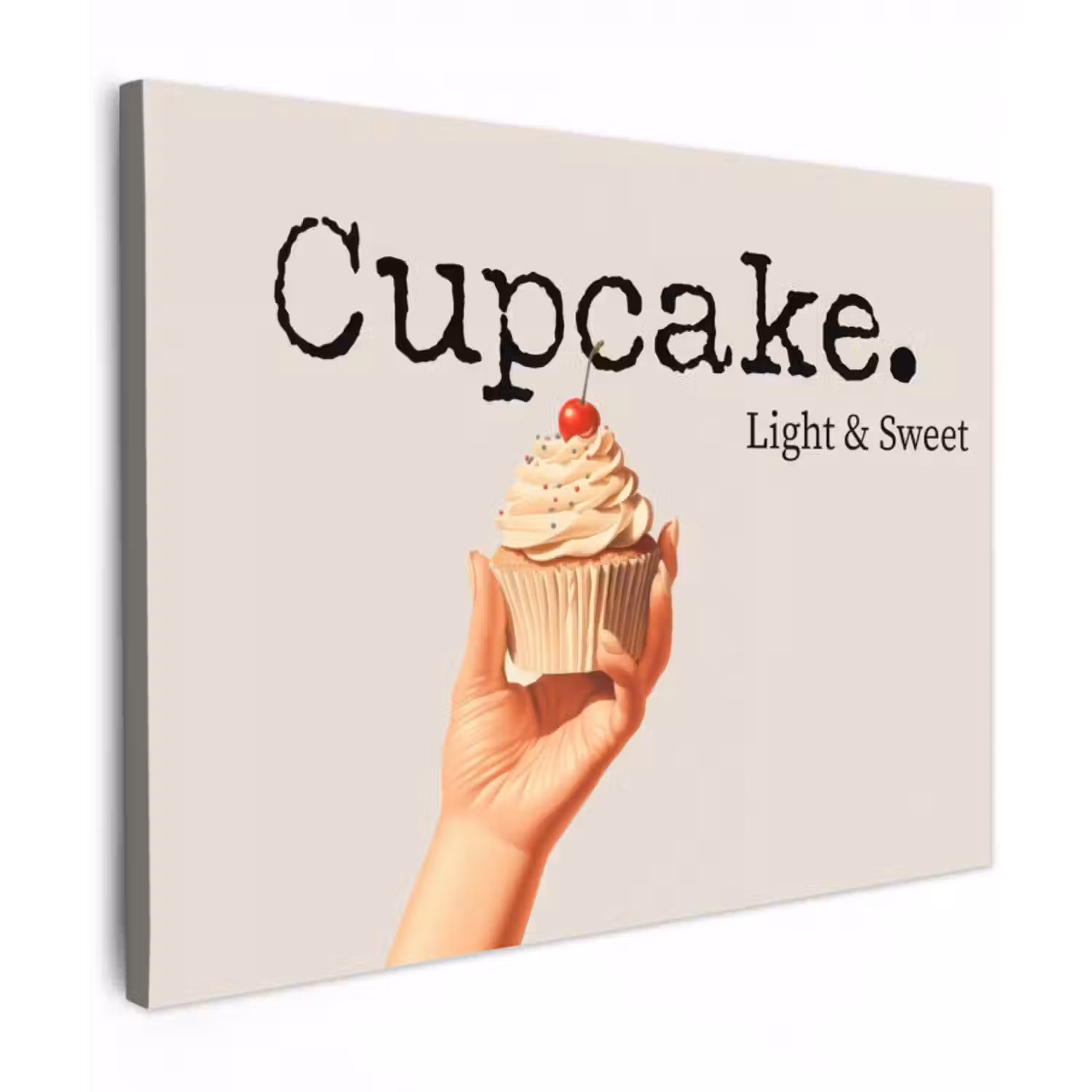 Leinwandbild - Cupcake - Süß - Kirsche