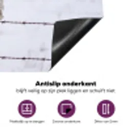Sneeuwuil - Hek - Sneeuw - Wit Inductie beschermer vinyl 3mm klein -zzzzzzz-cc-onderkant