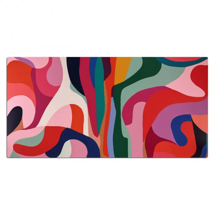 Vormen - Bochten - Kleurrijk - Abstract Muismat XXL klein -3d_leeg