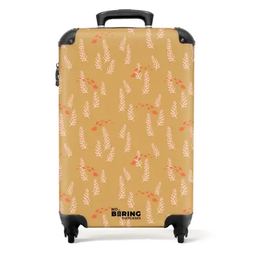 Koraal met vissen patroon oranje roze NBS - Handbagage koffer - Kinderen Unisex middel -productfoto_recht