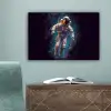Ruimte - Neon - Astronaut - Sterren canvas 2cm klein -sfeer4