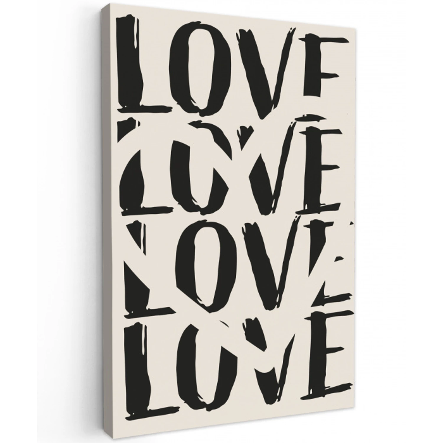 Love - Hart - Beige canvas 2cm klein -z3d