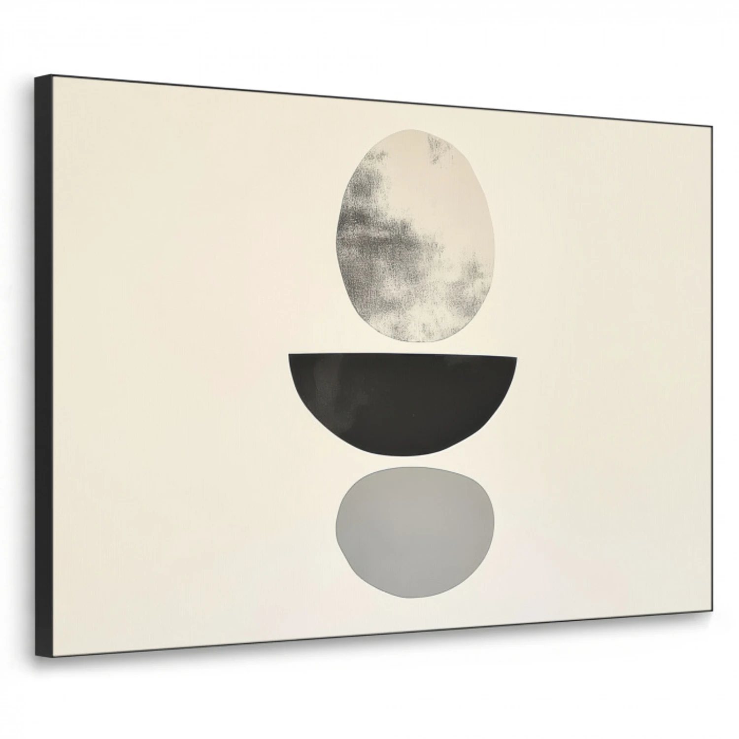 Beige - Japandi - Wabi sabi Textielframe zwart klein -3d