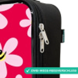 Madeliefjesmania hotpink Kinderkoffer - Zwart klein -rits_DE