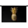 Ananas - Zwart - Goud - Luxe Wandkleed katoen klein -zz3d