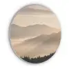 Bergen - Mist - Zonnestralen Akoestische PET Vilt - Rond klein -3d