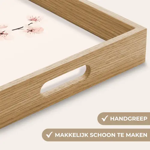 Minimalistisch - Bloesem - Tak - Roze Dienblad Rechthoek middel -USP_HandgreepNL