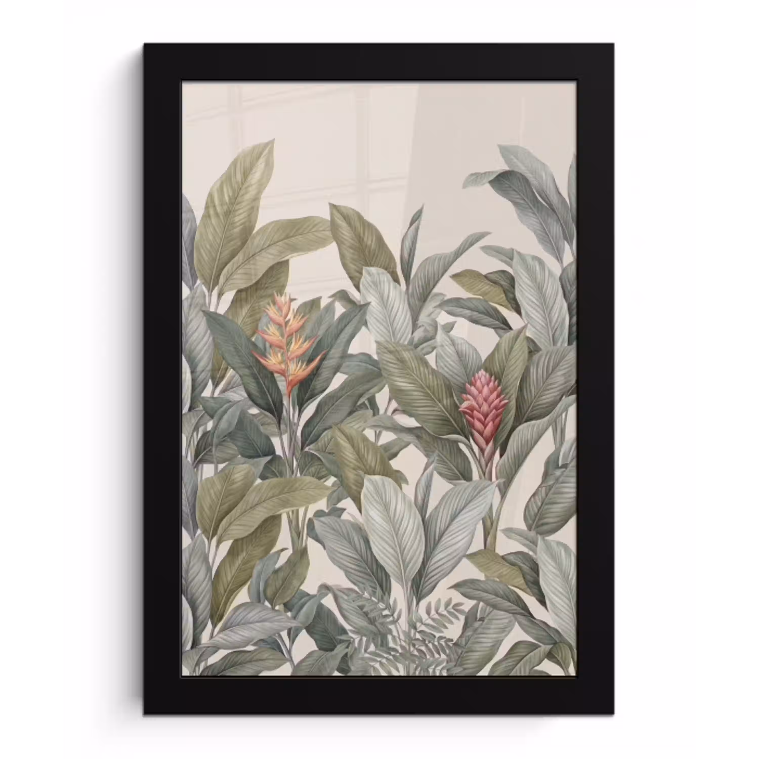 Tropisch - Planten - Modern - Groen fotolijst zwart zonder passe partout klein -3d