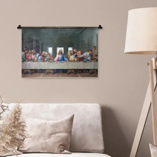 Het laatste avondmaal - Leonardo da Vinci Wandkleed katoen klein -sfeer4
