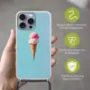 Bolletjes - Schepijs - Hoorntje - Blauw Hoesje iPhone 16 Pro Max met koord klein -sfeer2_NL