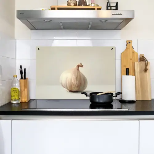 Knoflook - Natuurlijk - Beige Inductie beschemer met haakjes klein -sfeer2