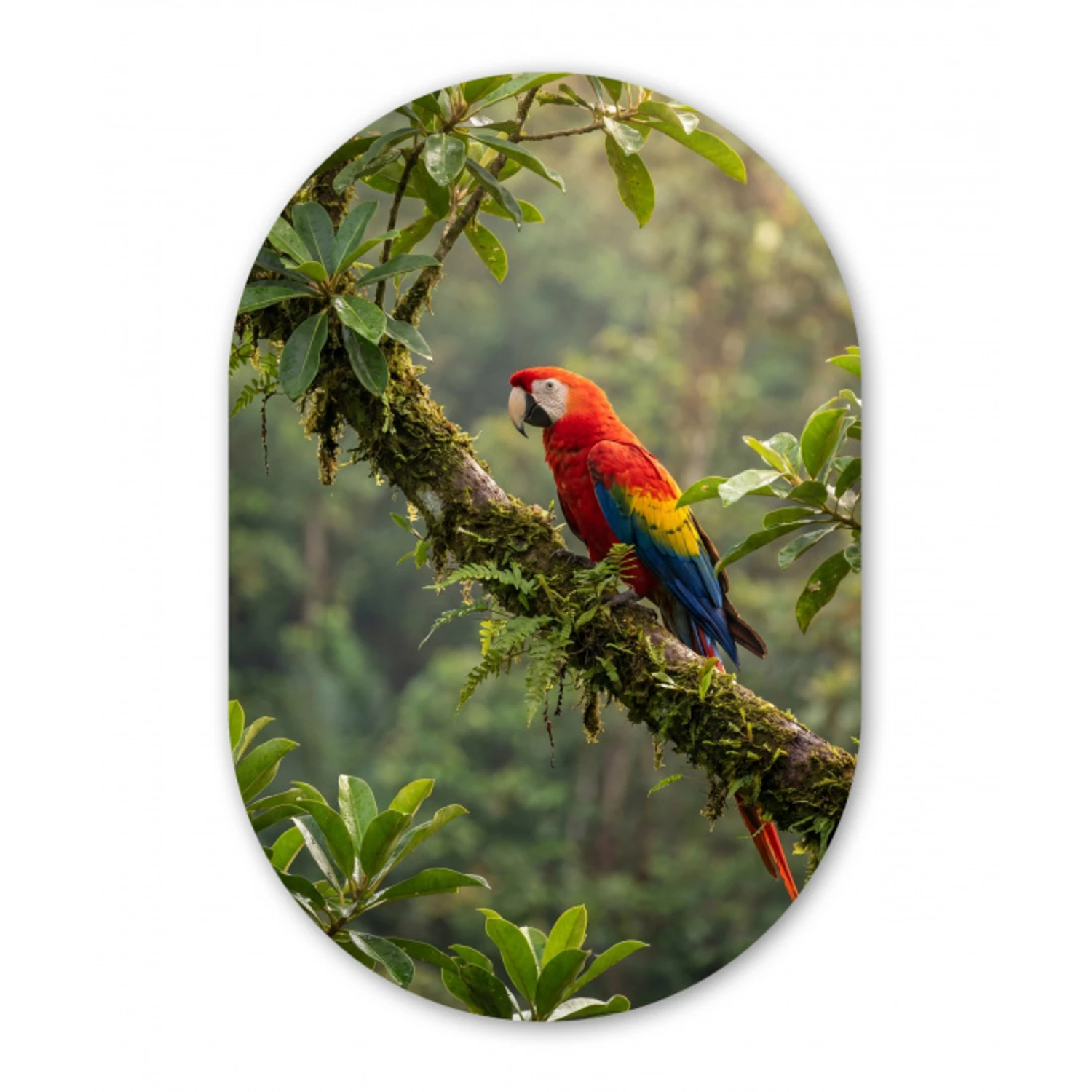 Ara - Jungle - Rood Wandcirkel Ovaal Forex klein -3d