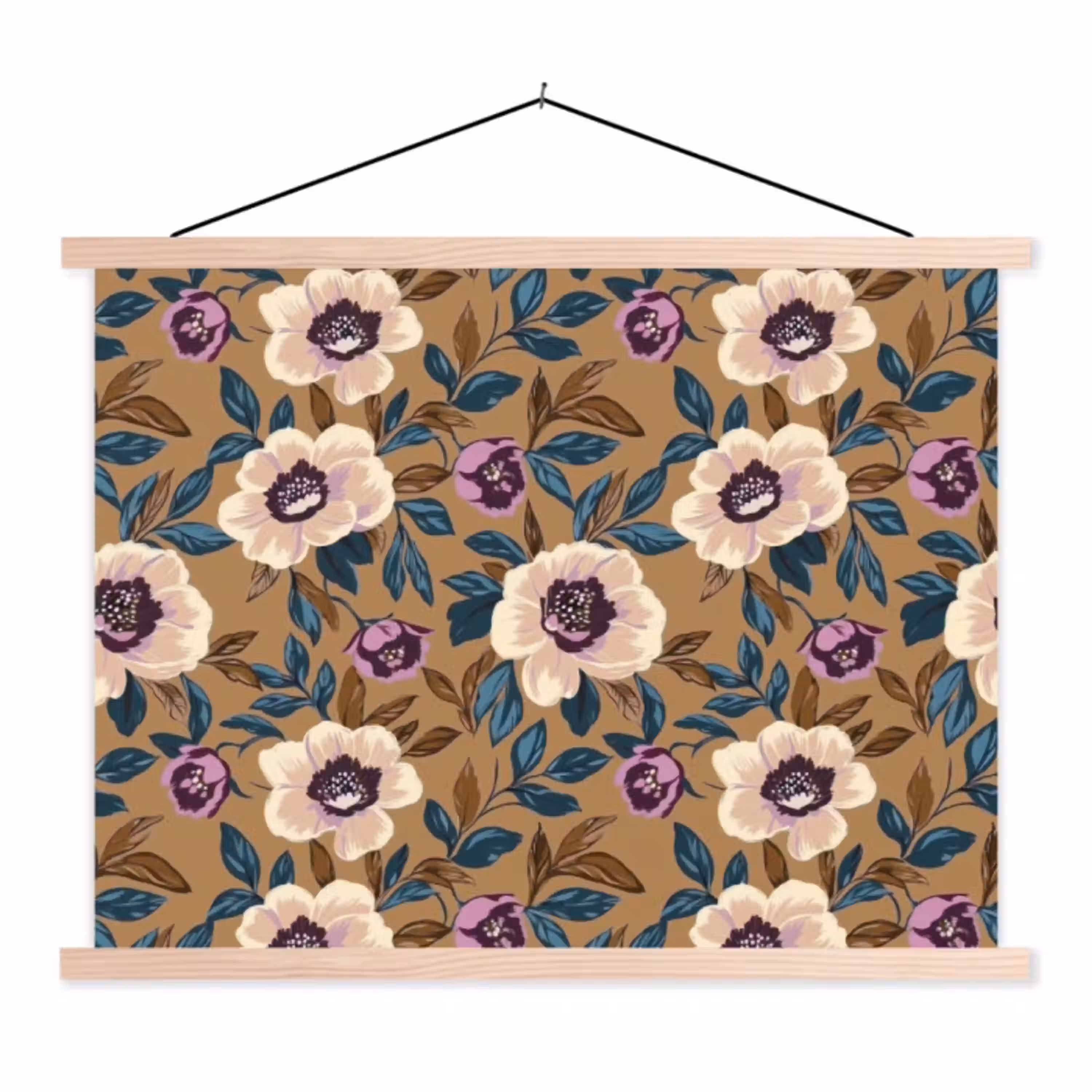 Floraal - Stilleven - Kleurrijk textielposter latten blank klein 122 -3d