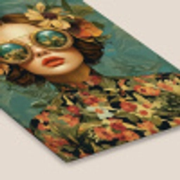 Vrouw - Bloemen - Vlinders - Natuur - Vintage fotolijst zwart zonder passe partout klein -zsfeer6