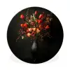 Bloemen - Takken - Boeket Wandcirkel aluminium klein -3d