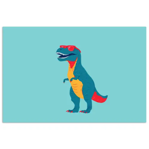 Dinosaurus - Blauw - Zonnebril poster papier klein -3d