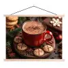 Chocolademelk - Mok - Winter - Kerst - Gezelligheid textielposter latten blank klein -3d