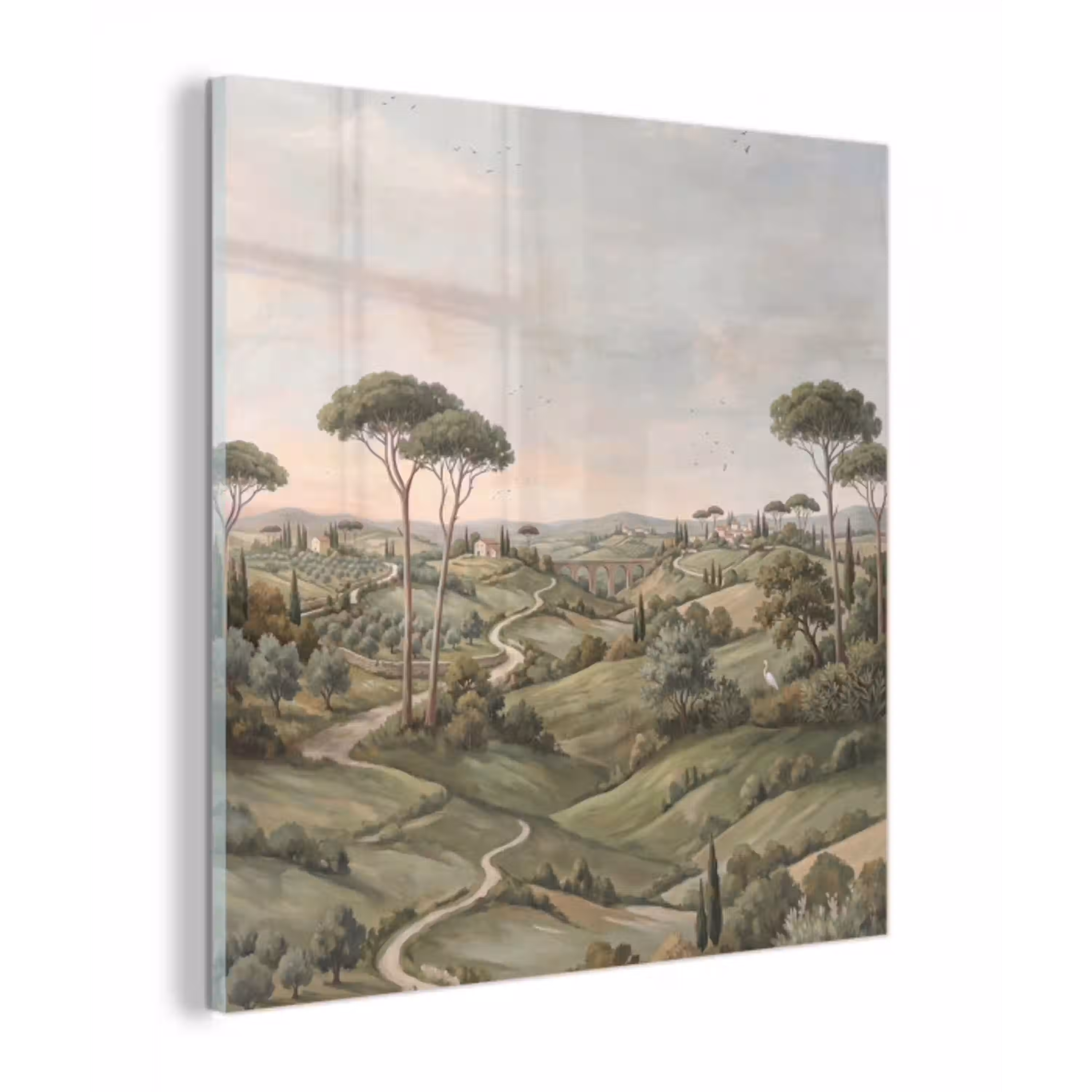 Landschap - Heuvels - Zandpad - Groen plexiglas 5mm klein -z3d