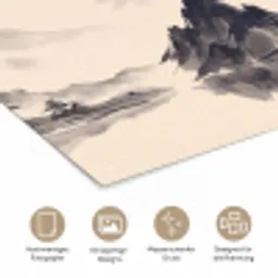 Oosters - Kraanvogels - Landschap poster papier klein -tcloseup_DE