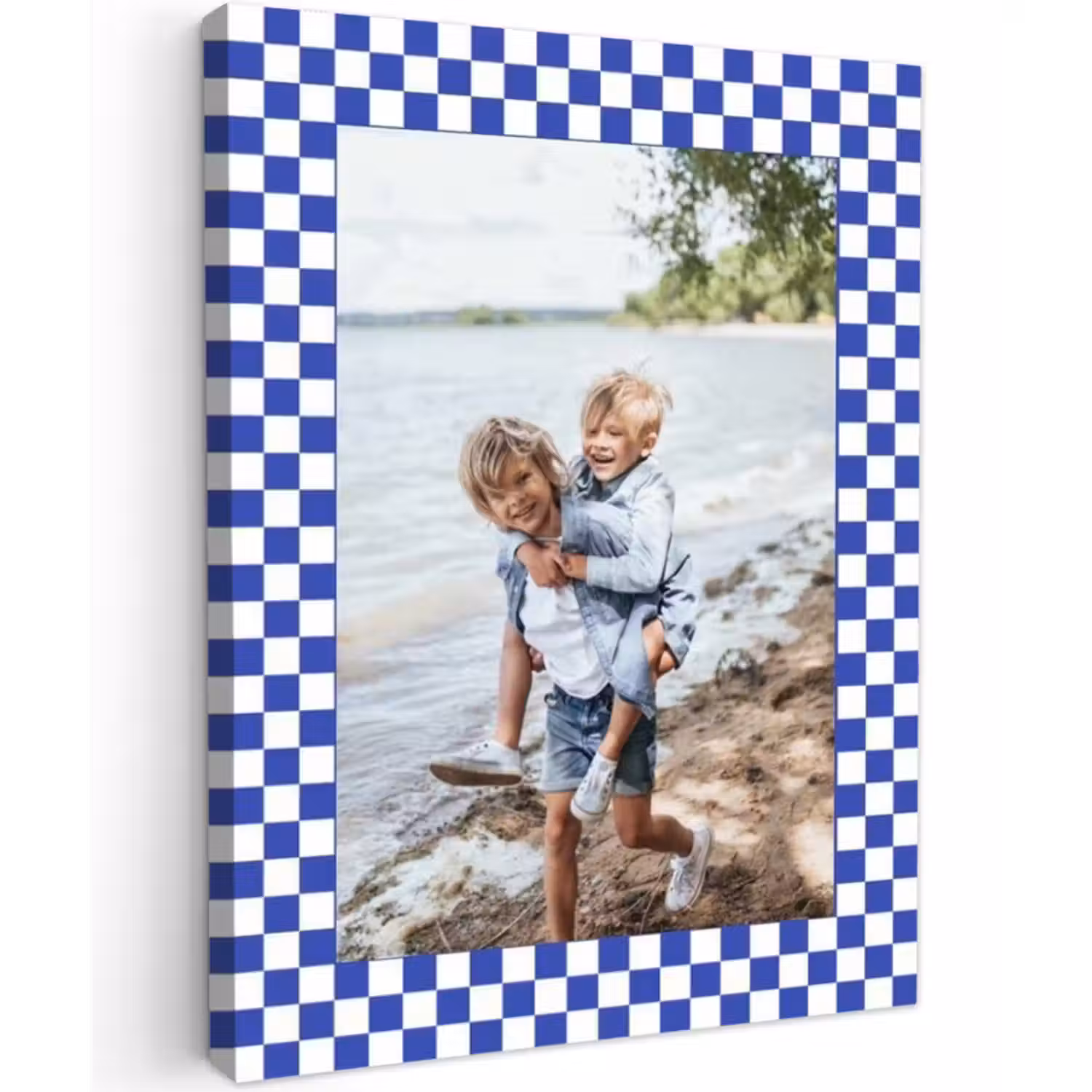 Gepersonaliseerd canvas schilderij - Geruite border
