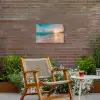 Zonsondergang - Strand - Zee - Zomer - Blauw Tuinposter op houten frame 2 cm dik klein -sfeer3