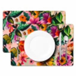 Bloemen - Kleurrijk - Roze Placemat vinyl groot -zzsfeer2_Kitchenyeah-website