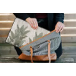 Bananenbladeren - Beton - Groen laptophoes neopreen klein -tas