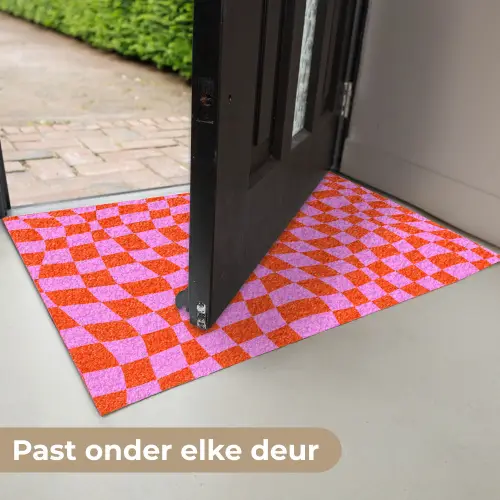 Blokken - Roze - Rood - Patroon Deurmat klein 898 -USP_NL
