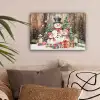 Sneeuwpop - Familie - Kleurrijk canvas 2cm klein -sfeer1
