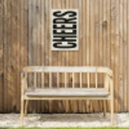 Cheers - Japandi - Zwart - Letters Tuinposter op houten frame 2 cm dik klein -sfeer4