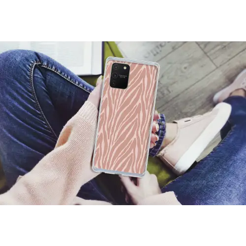 Lichtroze - Zebra - Patroon - Donkerroze Telefoonhoesje Samsung Galaxy S10 Lite klein 364 -handS10Lite