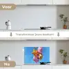 Ballonnen - Goud - Stervorm - Roze keuken achterwand spatscherm klein -voor_na_NL