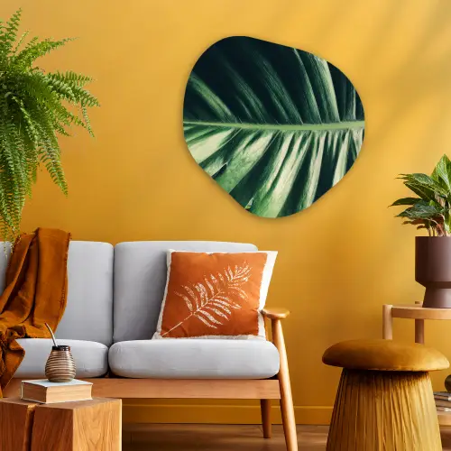 Bladeren - Tropisch - Jungle Wandcirkel Organisch Plexiglas middel -sfeer4