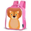 Dierenportret - Leeuw - kinderen Kinderrugzak - Roze middel -schuin