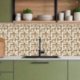 Geometrisch - Retro - Bruin keuken achterwand 2 middel 871 -sfeer3