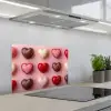 Macarons - Hartjes - Kleurrijk - Roze keuken achterwand spatscherm klein -3d_schuin